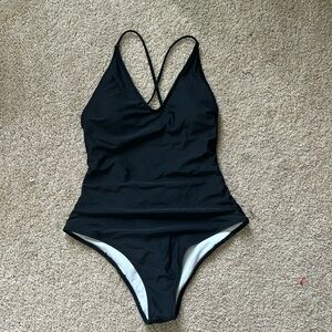 Black V-Neck one piece - Size S